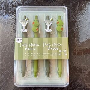 NIP Dirty Martini Ballpoint Pen set, 4 pens, black ballpoint pen
